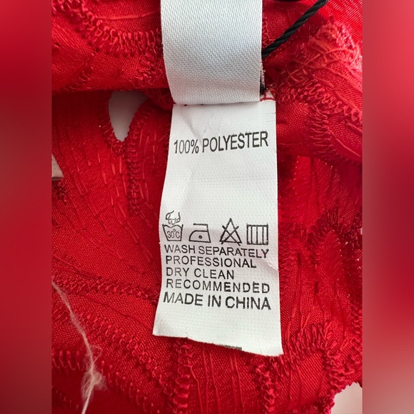 NWT | Micas | Bow Embroidery Cut Out Zipper Slit Slip Maxi Dress | Sz M - Picture 8 of 10